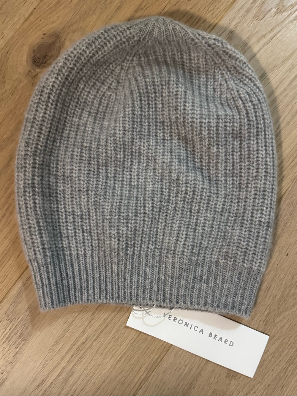 NWT Veronica Beard Cashmere Thick Ribbed Beanie Hat